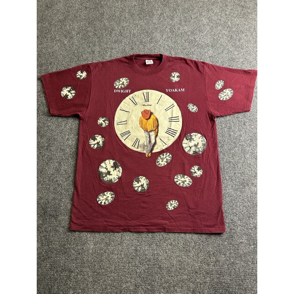 Men's 1993 Dwight Yoakam This Time Jerzees USA All Over Print T-Shirt, Size XL